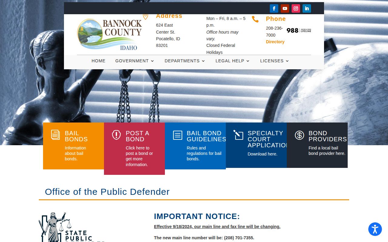 Bannock County Clerk and warrant-record research source