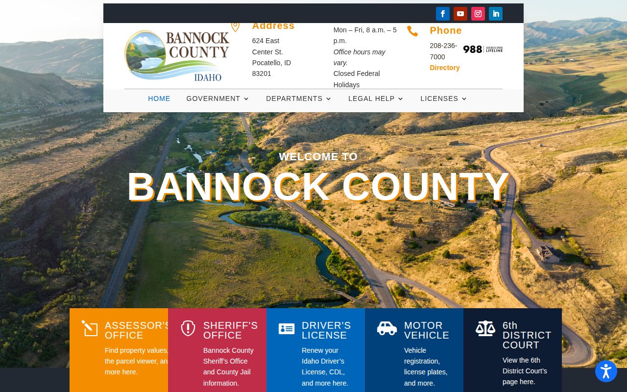 Bannock County profile and McCammon jurisdiction source for busted mugshots